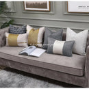 Frosted gold & silver metallic striped lumbar pillow covers bedroom