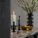 Frosted metal candle holder for romantic dining room decor