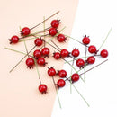 Frosted red foam cherry artificial fruits dining room decor set