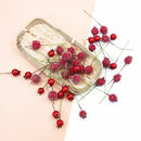 Frosted red foam cherry artificial fruits dining room decor set