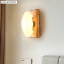 DecorBites™ Frosted White Glass Arch Sconce - Nordic Single-Blue Wall Light with Wood Backplate