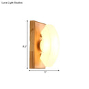 DecorBites™ Frosted White Glass Arch Sconce - Nordic Single-Blue Wall Light with Wood Backplate