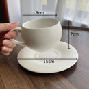 Frosted white textured ceramic cup and saucer set dining room