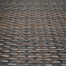 Brown Wicker Foldable Patio Balcony Table with Adjustable Clamps