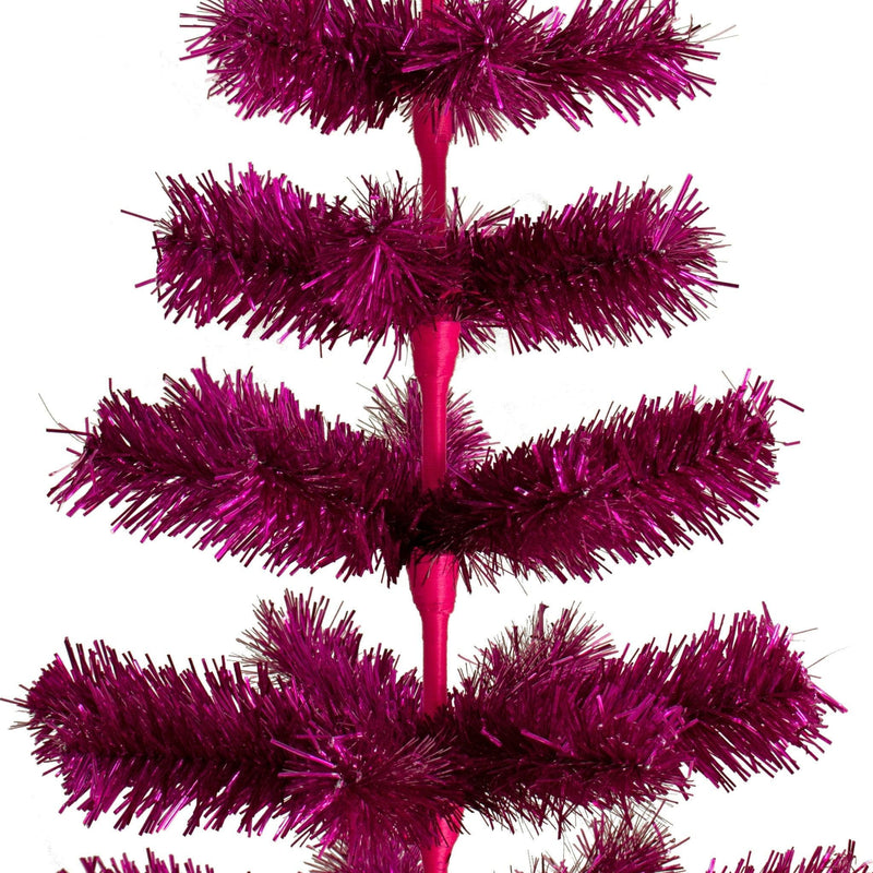 Fuchsia Tinsel Christmas Tree