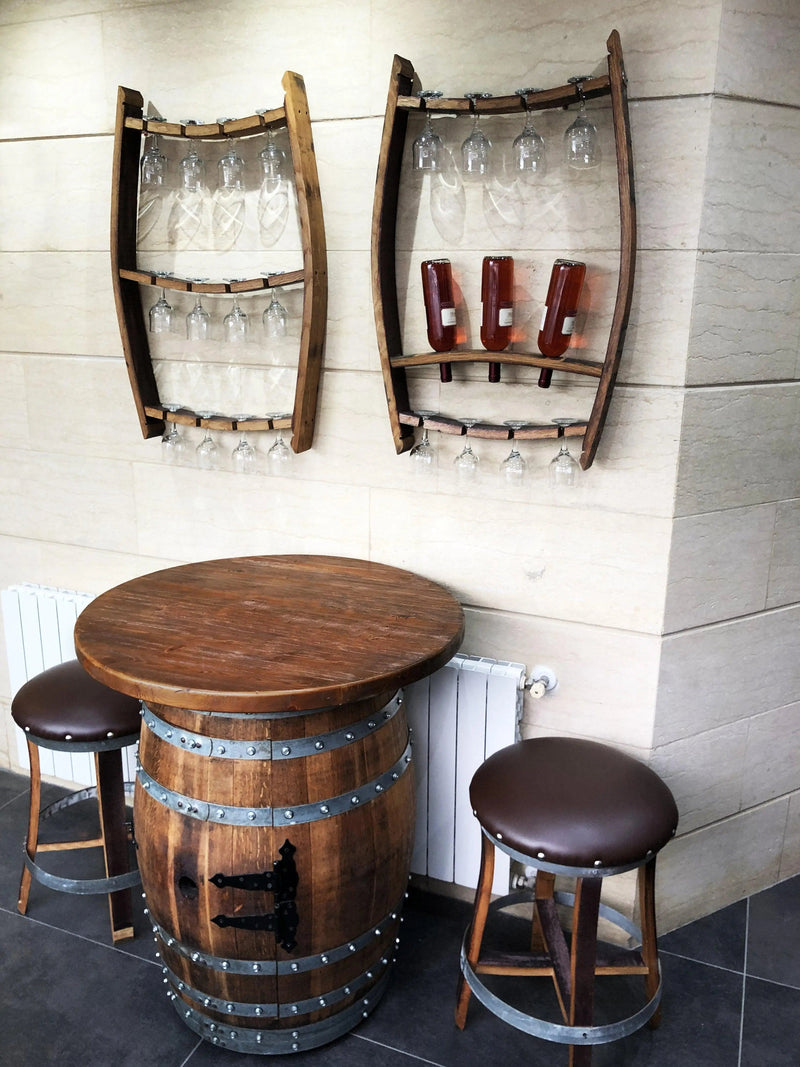 Handcrafted Wine Barrel Bar Set