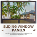 Alora Terrace Fully-Enclosed Outdoor Black Sunroom With Lockable Sliding Doors And Galvanized Double Steel Roof (SAK81634)