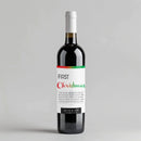 Fun Font Christmas Milestone Wine Label