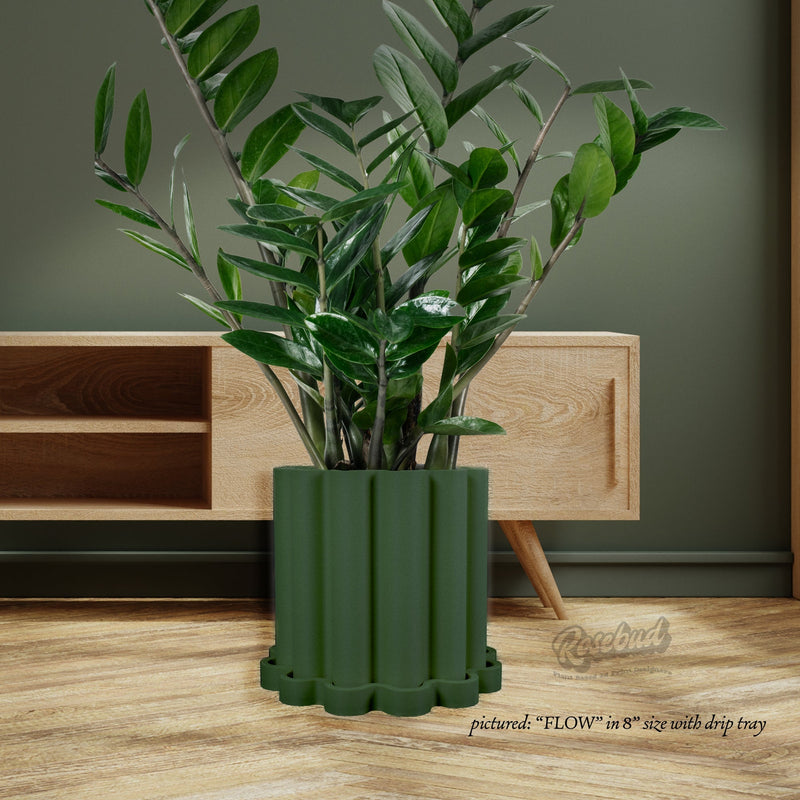 Funky Flow Planter with Drainage and Unique Tray Beige / 5 / Without Drip Tray