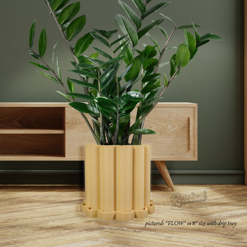 where to buy unique plant pots Funky Flow Planter with Drainage and Unique Tray Beige / 5 / Without Drip Tray