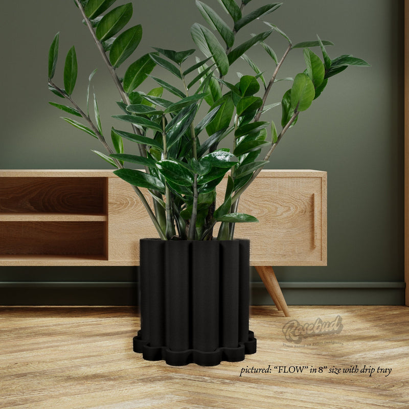 Funky Flow Planter with Drainage and Unique Tray Beige / 5 / Without Drip Tray