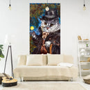 Funny cats red & white wall hanging bedroom tapestry