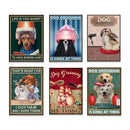Funny jack york canvas printings set of 6 framed grooming room decor