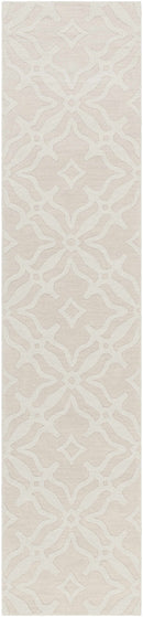 Fyffe Embossed Beige Wool Area Rug