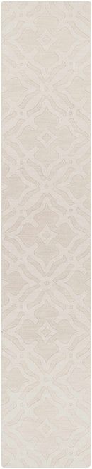 Fyffe Embossed Beige Wool Area Rug