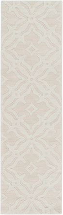 Fyffe Embossed Beige Wool Area Rug