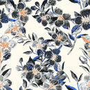 Black Flowers on White Wallpaper