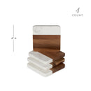 Marble & Acacia Coaster Set