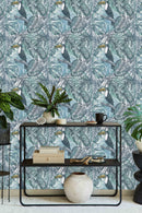 Toucan with Monstera Leaves Wallpaper