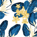 Contemporary Blue Leaves Wallpaper Smart