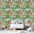 Stylish Foxes Pattern Wallpaper