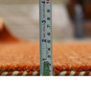 Gabbeh Border Orange Rust Hand Loomed Wool Area Rug