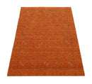 Gabbeh Border Orange Rust Hand Loomed Wool Area Rug