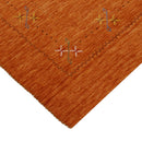 Gabbeh Border Orange Rust Hand Loomed Wool Area Rug