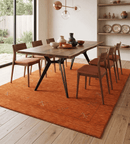 Gabbeh Border Orange Rust Hand Loomed Wool Area Rug