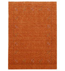 Gabbeh Border Orange Rust Hand Loomed Wool Area Rug