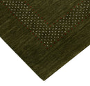 Gabbeh Design Hand Loomed Green Wool Area Rug