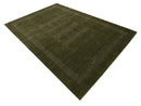 Gabbeh Design Hand Loomed Green Wool Area Rug
