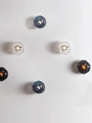 Galaxy blue & amber glass wall sconce lamps for living room lighting