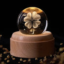 Galaxy crystal ball music box bedroom rotating wooden light glow