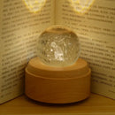 Galaxy crystal ball music box bedroom rotating wooden light glow