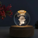 Galaxy crystal ball music box bedroom rotating wooden light glow