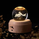 Galaxy crystal ball music box bedroom rotating wooden light glow
