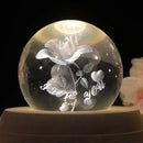 Galaxy crystal ball music box bedroom rotating wooden light glow