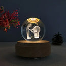 Galaxy crystal ball music box bedroom rotating wooden light glow