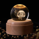 Galaxy crystal ball music box bedroom rotating wooden light glow