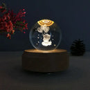 Galaxy crystal ball music box bedroom rotating wooden light glow