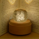 Galaxy crystal ball music box bedroom rotating wooden light glow