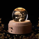 Galaxy crystal ball music box bedroom rotating wooden light glow