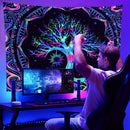 Galaxy tree of life tapestry for aesthetic bedroom decor
