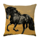 Galloping horse pillowcase vibrant linen cushion cover living room
