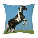 Galloping horse pillowcase vibrant linen cushion cover living room