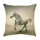 Galloping horse pillowcase vibrant linen cushion cover living room