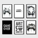 Game Controller Wall Art Black White