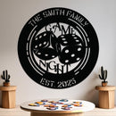 Game Night Dice Family Name Established Sign