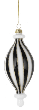 Black & White Striped Finial Ornaments - Final Sale